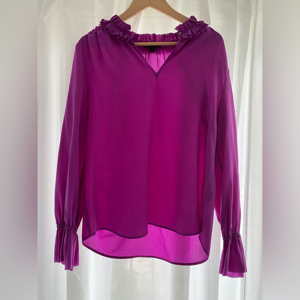 JCrew silk ruffle blouse size 8